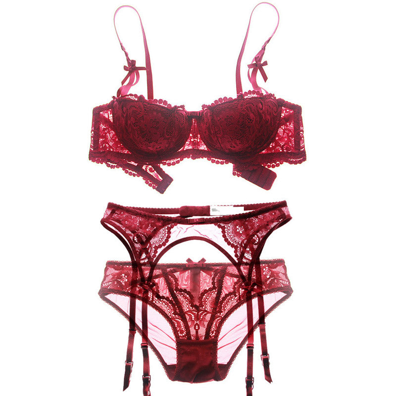 Bonnie Bra Panty Lingerie Set (Red) – Petite Cherry